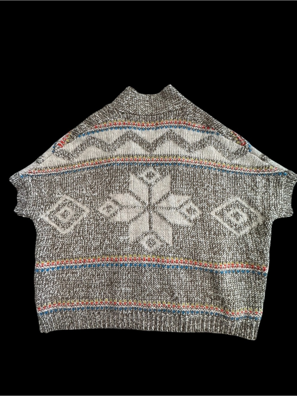 American Eagle Aztec Southwestern Chunky Knit Open Front Cardigan Sweater - Picture 4 of 9